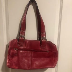 Genuine Leather, Red Handbag